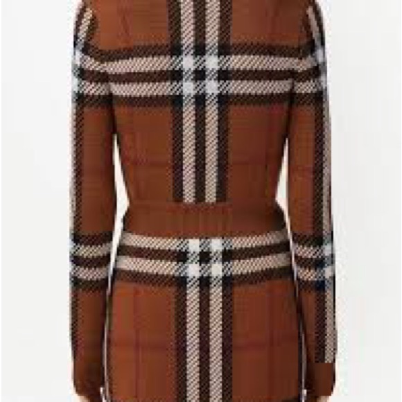 Burberry Tan Checkered Cardigan Women's - Picture 10 of 11
